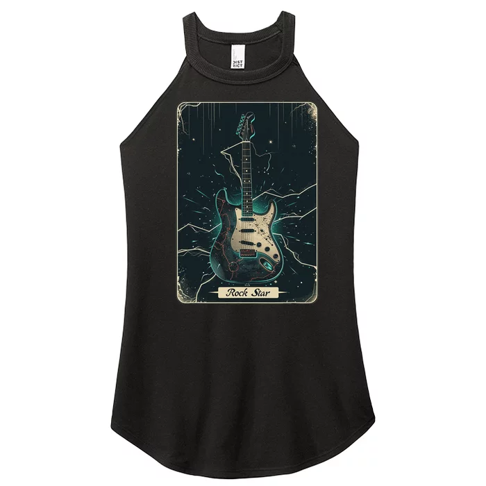 Guitar Tarot Card Musician Design Women’s Perfect Tri Rocker Tank