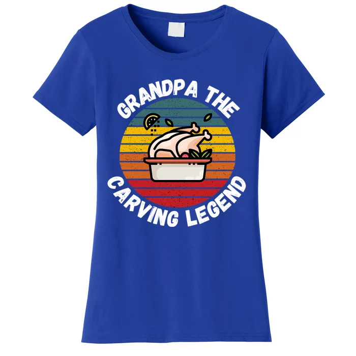 Grandpa The Carving Legend Funny Thanksgiving Family Costume Gift Women's T-Shirt