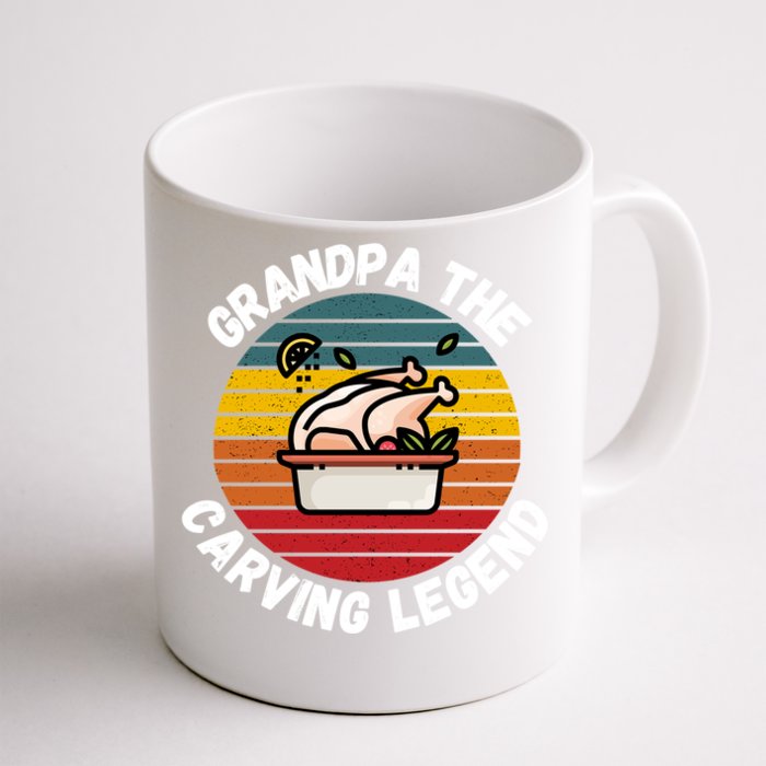 Grandpa The Carving Legend Funny Thanksgiving Family Costume Gift Front & Back Coffee Mug