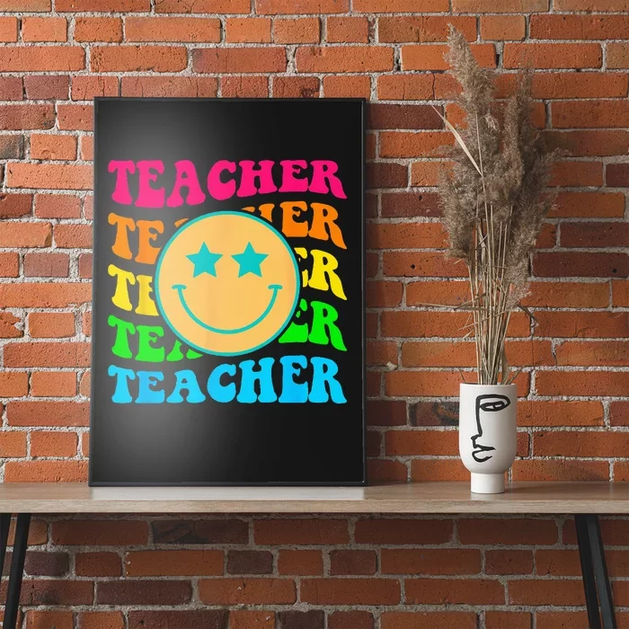 Groovy Teacher Colorful Elementary School Teachers Women Poster