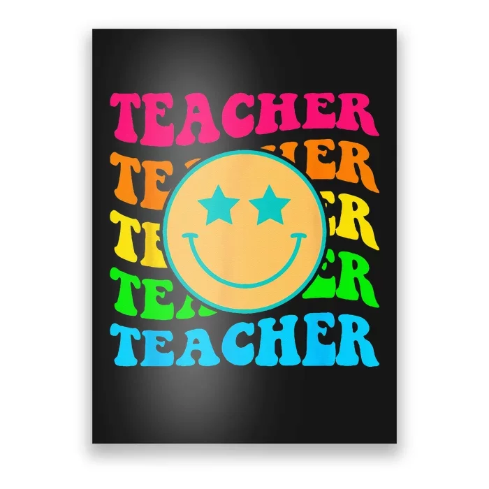 Groovy Teacher Colorful Elementary School Teachers Women Poster