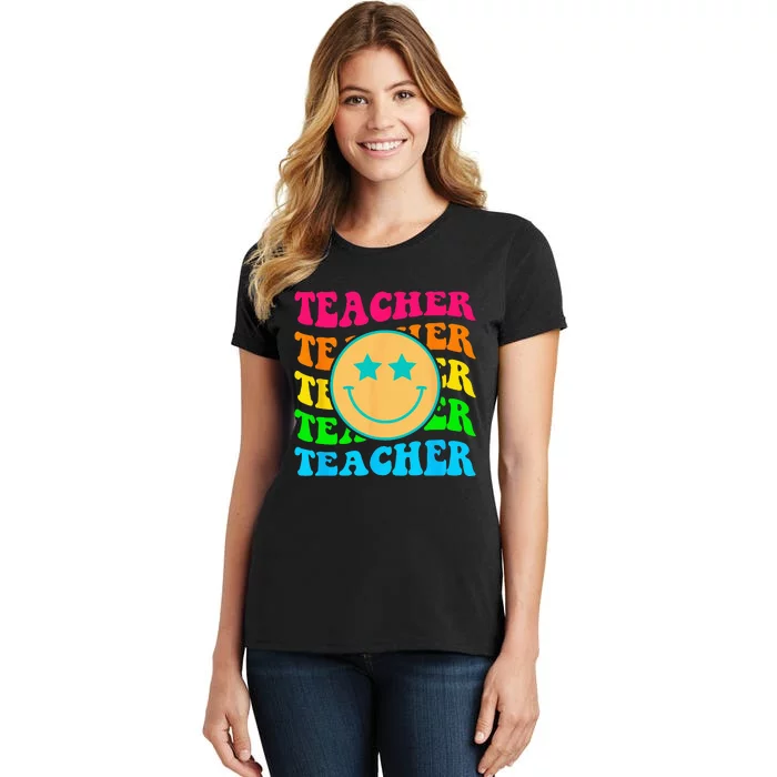 Groovy Teacher Colorful Elementary School Teachers Women Women's T-Shirt