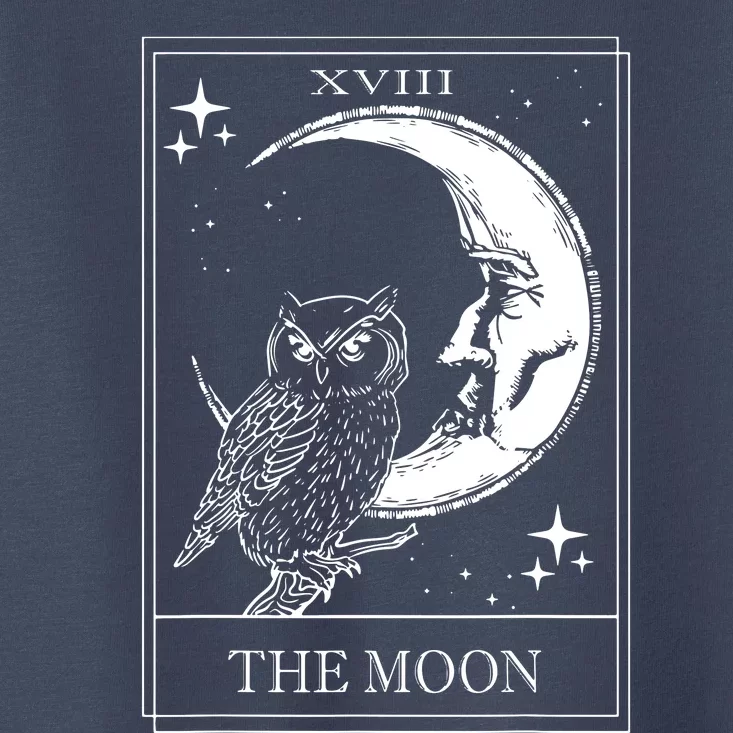 Goth Tarot Card Crescent Moon XVIII 18 With Stars And Owl Toddler T-Shirt