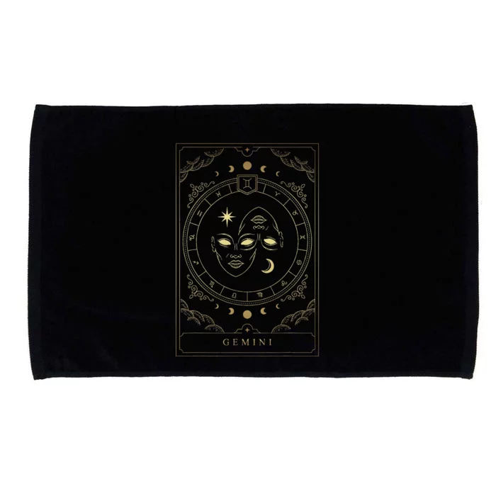 Gemini Tarot Card Zodiac Microfiber Hand Towel