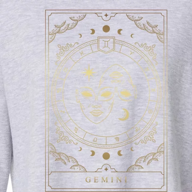 Gemini Tarot Card Zodiac Cool Gift Cropped Pullover Crew