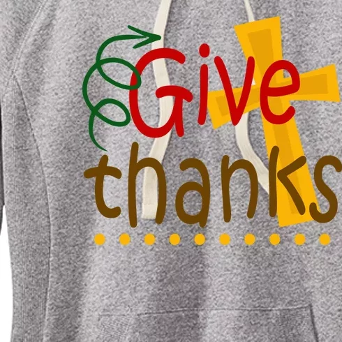 Give Thanks Cross Thanksgiving Women's Fleece Hoodie