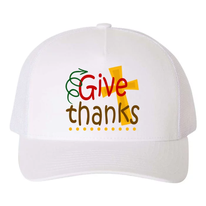 Give Thanks Cross Thanksgiving Yupoong Adult 5-Panel Trucker Hat