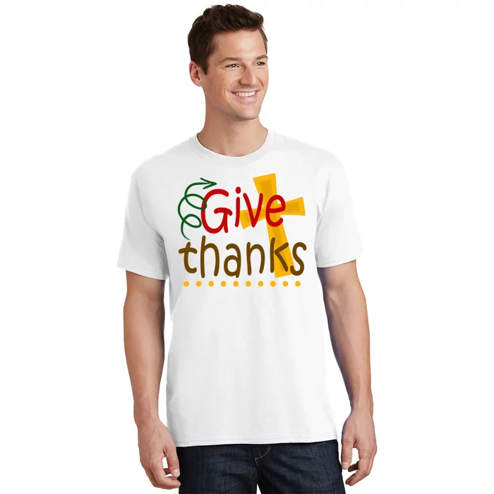 Give Thanks Cross Thanksgiving T-Shirt