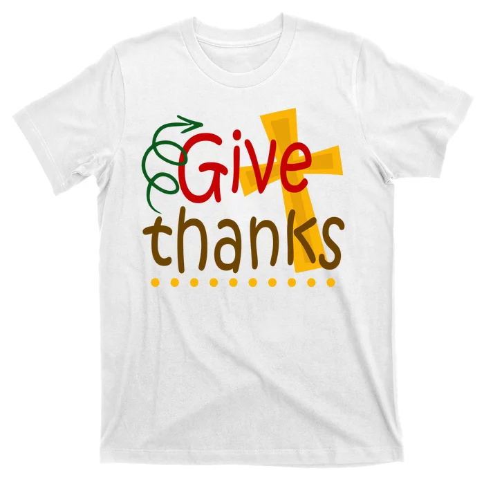 Give Thanks Cross Thanksgiving T-Shirt