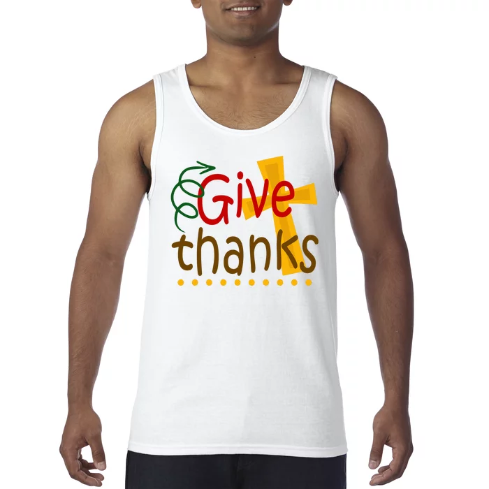 Give Thanks Cross Thanksgiving Tank Top