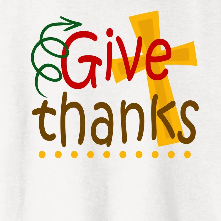 Give Thanks Cross Thanksgiving Women's Crop Top Tee