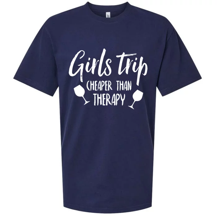 Girls Trip Cheaper Than Therapy Gift Sueded Cloud Jersey T-Shirt