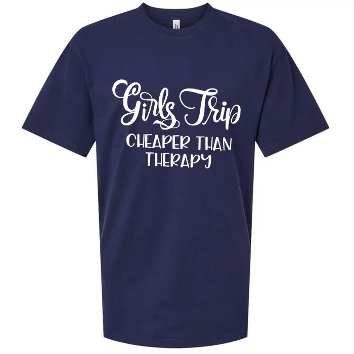 Girls Trip Cheapers Than Therapy Hello Summer Vacation Beach Cool Gift Sueded Cloud Jersey T-Shirt