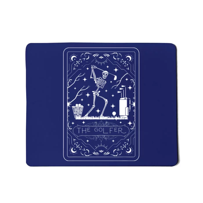 Golfer Tarot Card Celestial Skeleton Golf Player Golfing Mousepad