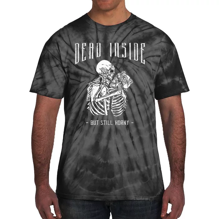 Gothic Tarot Card The Skelleton Lovers Dead Inside Creepy Tie-Dye T-Shirt