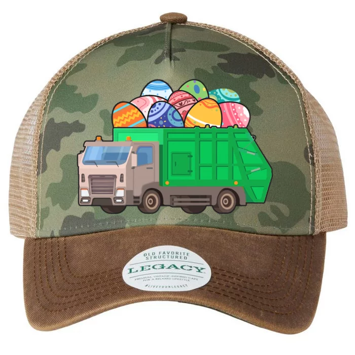 Garbage Truck Carrying Easter Egg Happy Easter Garbage Truck Gift Legacy Tie Dye Trucker Hat