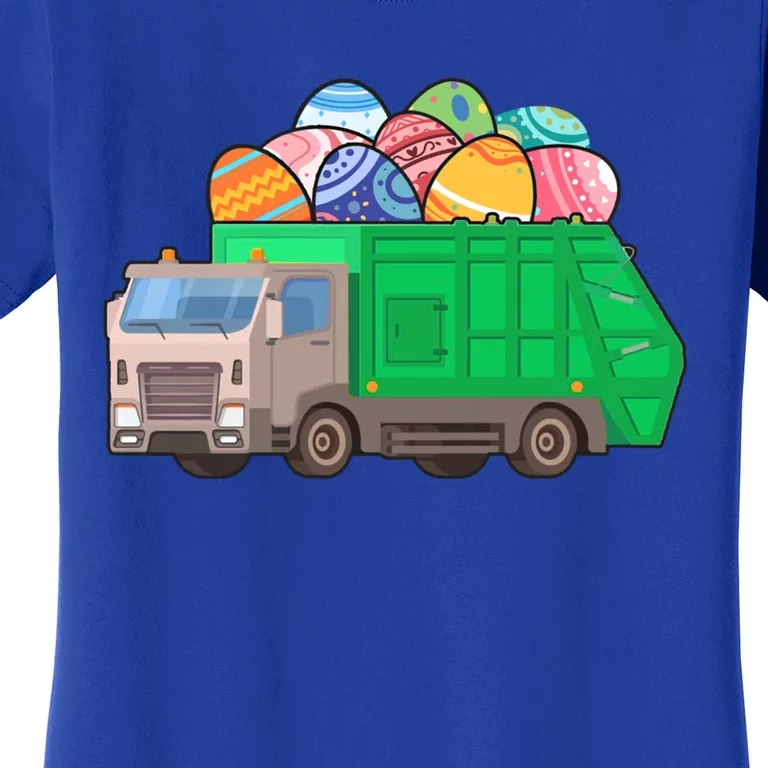 Garbage Truck Carrying Easter Egg Happy Easter Garbage Truck Gift Women's T-Shirt