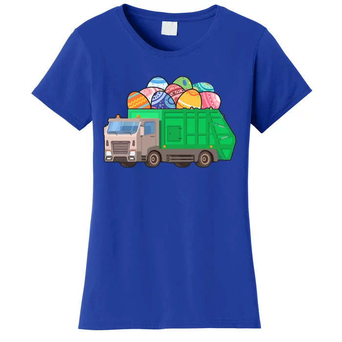 Garbage Truck Carrying Easter Egg Happy Easter Garbage Truck Gift Women's T-Shirt