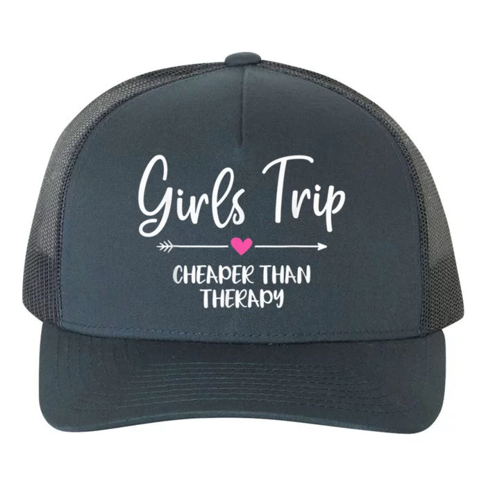 girl Trip Cheaper Than A Therapy Funny Bachelorette Party Yupoong Adult 5-Panel Trucker Hat