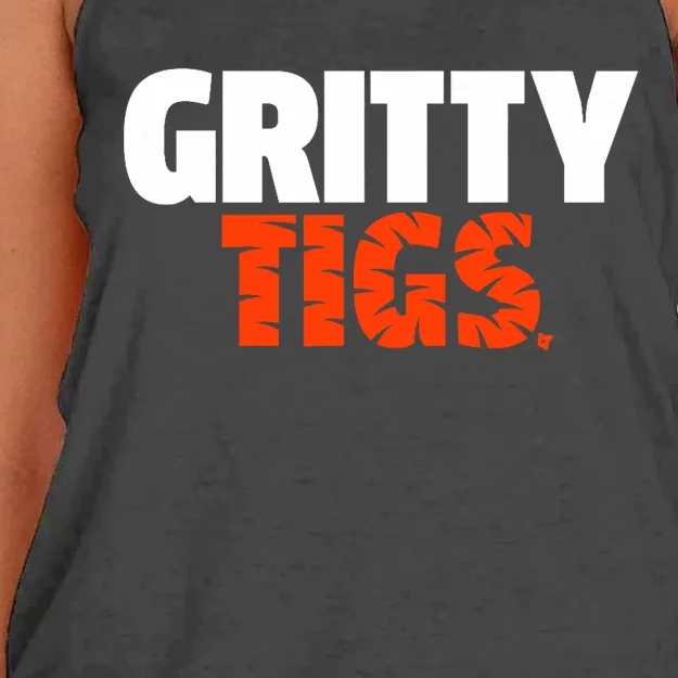 Gritty Tigs Detroit Baseball Women's Knotted Racerback Tank