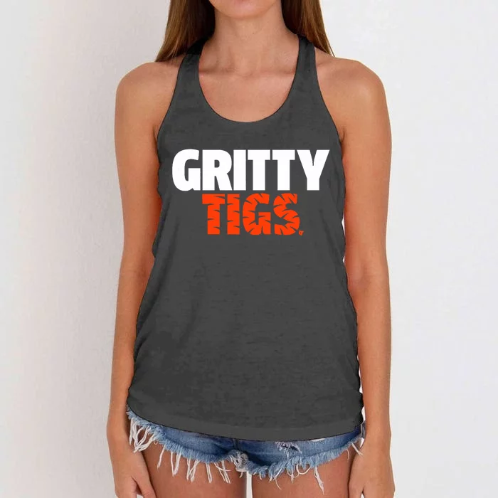 Gritty Tigs Detroit Baseball Women's Knotted Racerback Tank