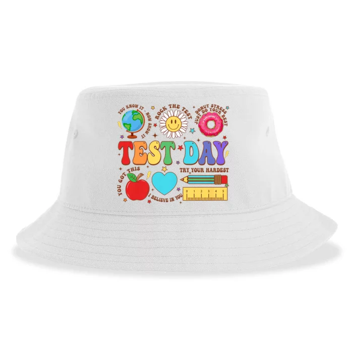 Groovy Testing Day Motivational Quotes Students Teachers Sustainable Bucket Hat