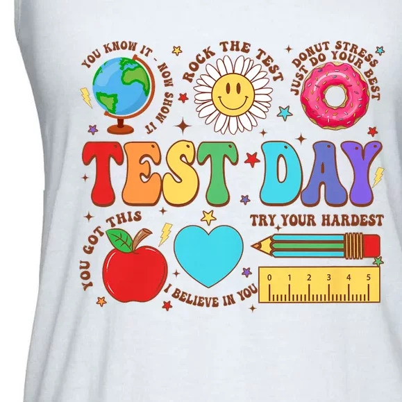 Groovy Testing Day Motivational Quotes Students Teachers Ladies Essential Flowy Tank