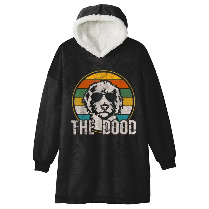 Goldendoodle The Dood Vintage Retro Dog Hooded Wearable Blanket