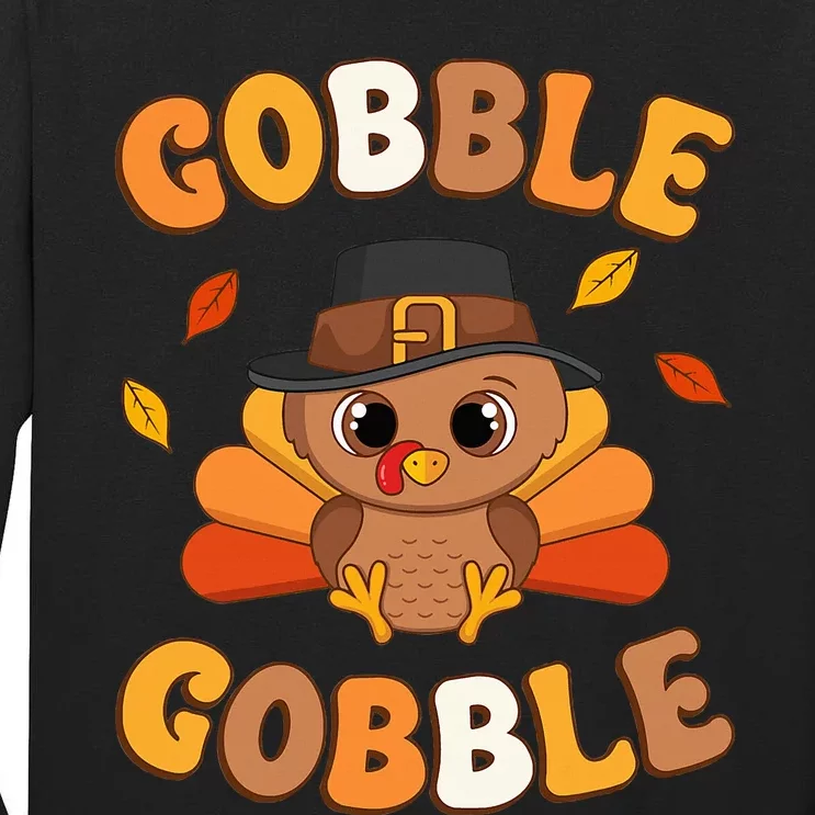 Gobble Turkey Day Happy Thanksgiving Tall Long Sleeve T-Shirt