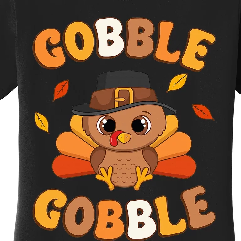 Gobble Turkey Day Happy Thanksgiving Women's T-Shirt