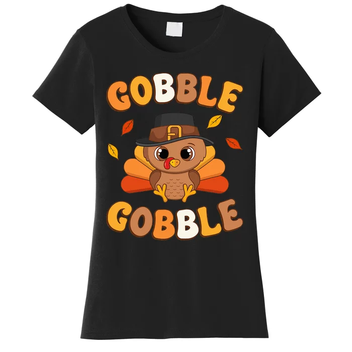 Gobble Turkey Day Happy Thanksgiving Women's T-Shirt