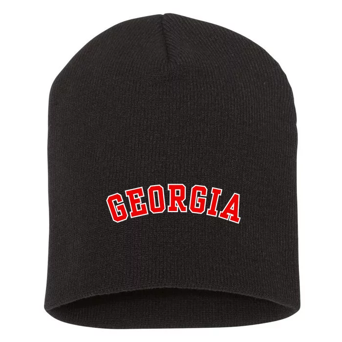 Georgia Throwback Design Short Acrylic Beanie