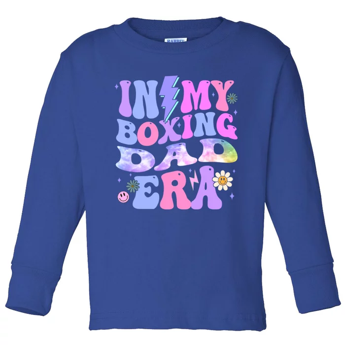 Groovy Tie Dye In My Boxing Dad Era Gift Toddler Long Sleeve Shirt