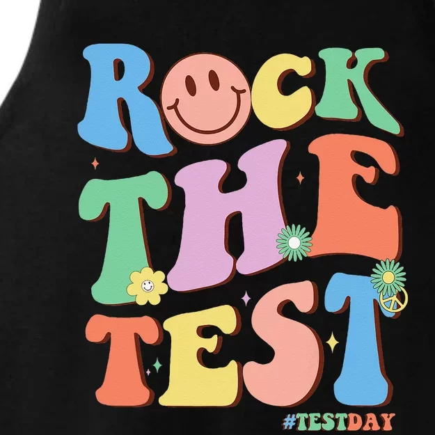 Groovy Test Day Teacher Testing Day Exam End of Year Ladies Tri-Blend Wicking Tank