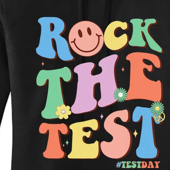 Groovy Test Day Teacher Testing Day Exam End of Year Women's Pullover Hoodie