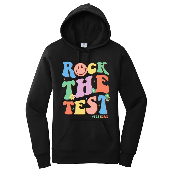 Groovy Test Day Teacher Testing Day Exam End of Year Women's Pullover Hoodie