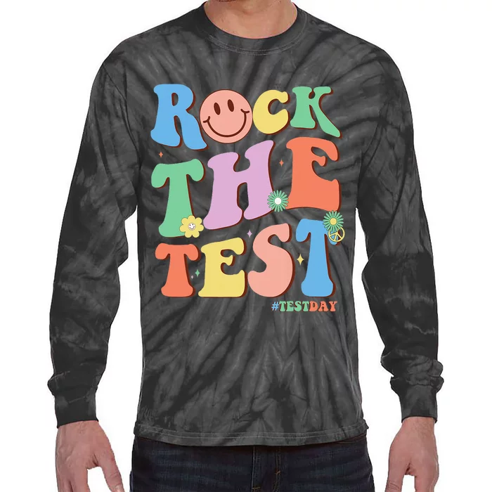 Groovy Test Day Teacher Testing Day Exam End of Year Tie-Dye Long Sleeve Shirt