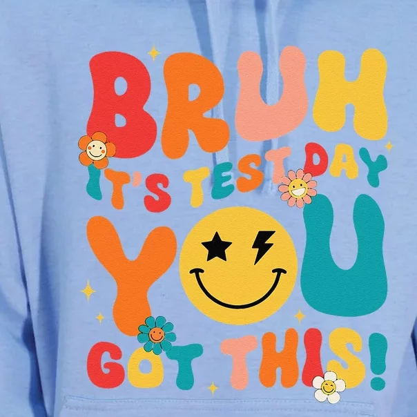 Groovy Testing Day Teacher Bruh ItS Test Day You Got This Unisex Surf Hoodie