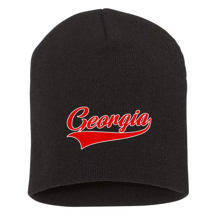 Georgia Throwback Design Short Acrylic Beanie