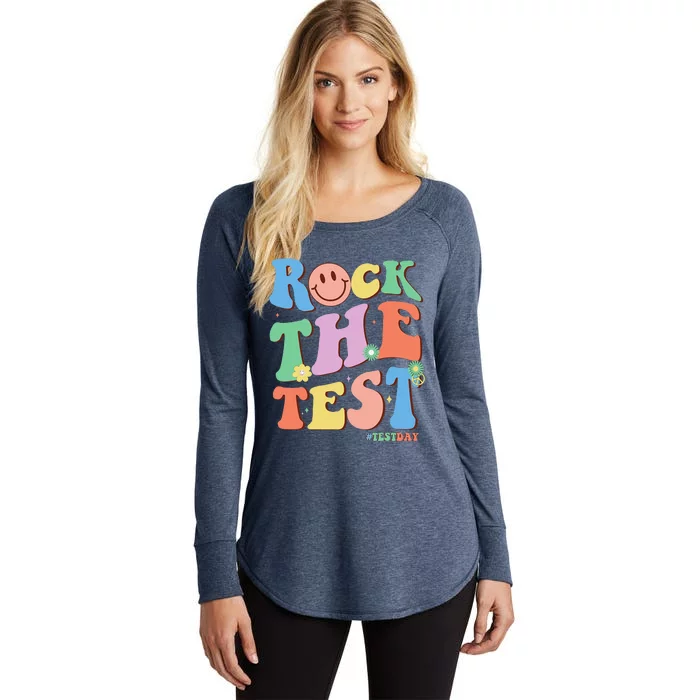 Groovy Test Day Teacher Testing Day Exam End Of Year Women's Perfect Tri Tunic Long Sleeve Shirt