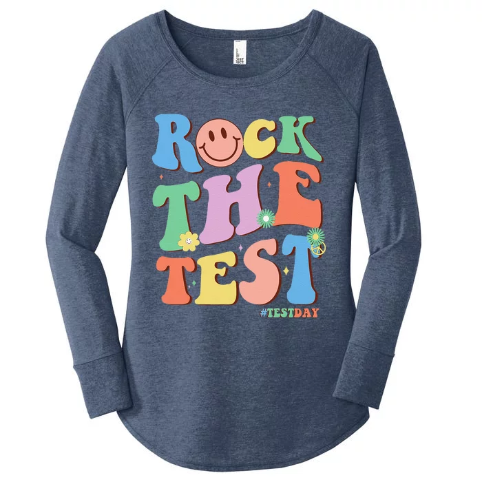 Groovy Test Day Teacher Testing Day Exam End Of Year Women's Perfect Tri Tunic Long Sleeve Shirt