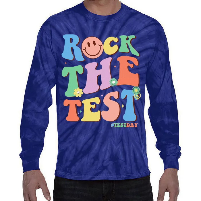 Groovy Test Day Teacher Testing Day Exam End Of Year Tie-Dye Long Sleeve Shirt