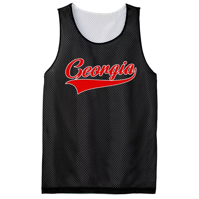 Georgia Throwback Design Print Classic Mesh Reversible Basketball Jersey Tank