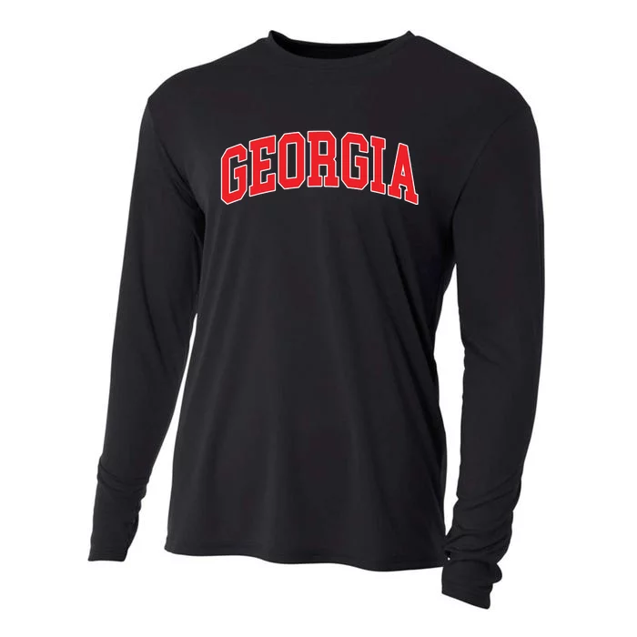 Georgia Throwback Design Classic Cooling Performance Long Sleeve Crew