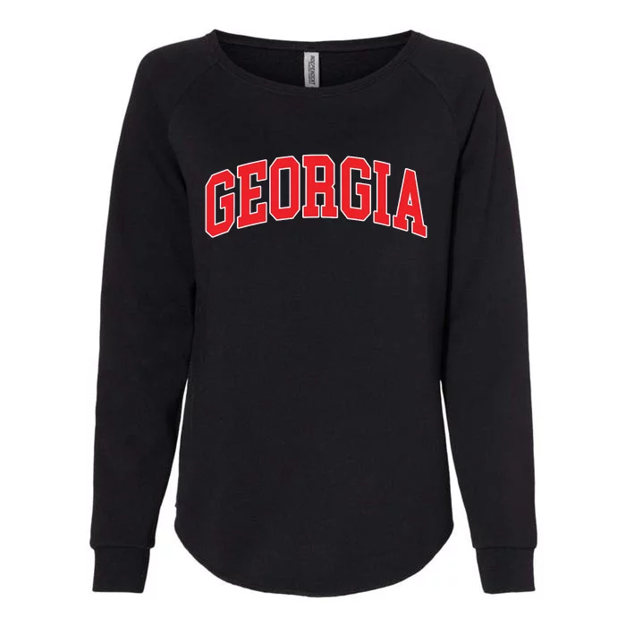 Georgia Throwback Design Classic Womens California Wash Sweatshirt