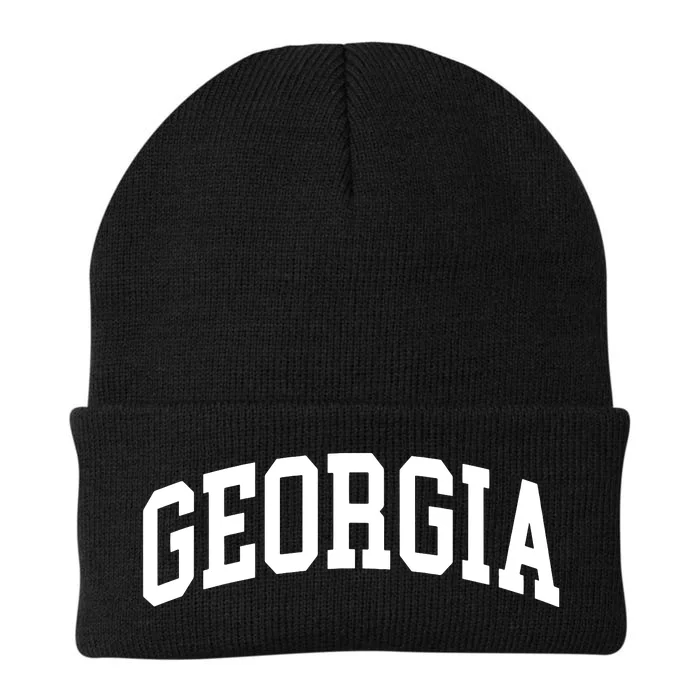 Georgia Throwback Design Classic Knit Cap Winter Beanie