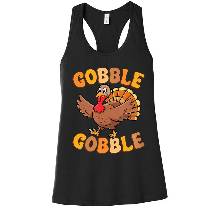 Gobble Turkey Day Thanksgiving Family Turkey Trot 2024 Women's Racerback Tank