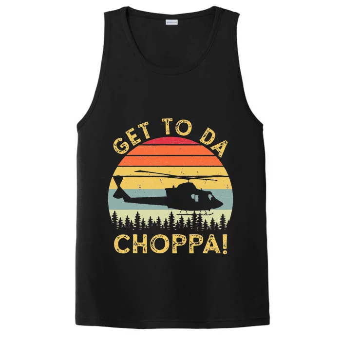 Get To Da Choppa Funny Meme Performance Tank