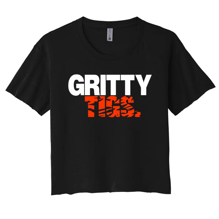 Gritty Tigs Detroit Baseball Women's Crop Top Tee