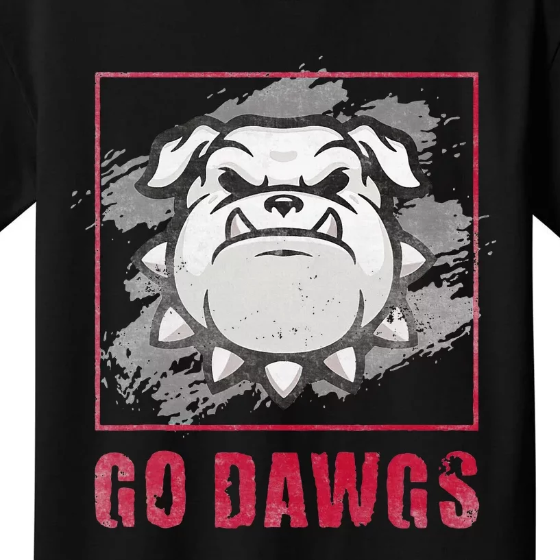 Go The Dawgs The Bulldog State Retro Design Kids T-Shirt